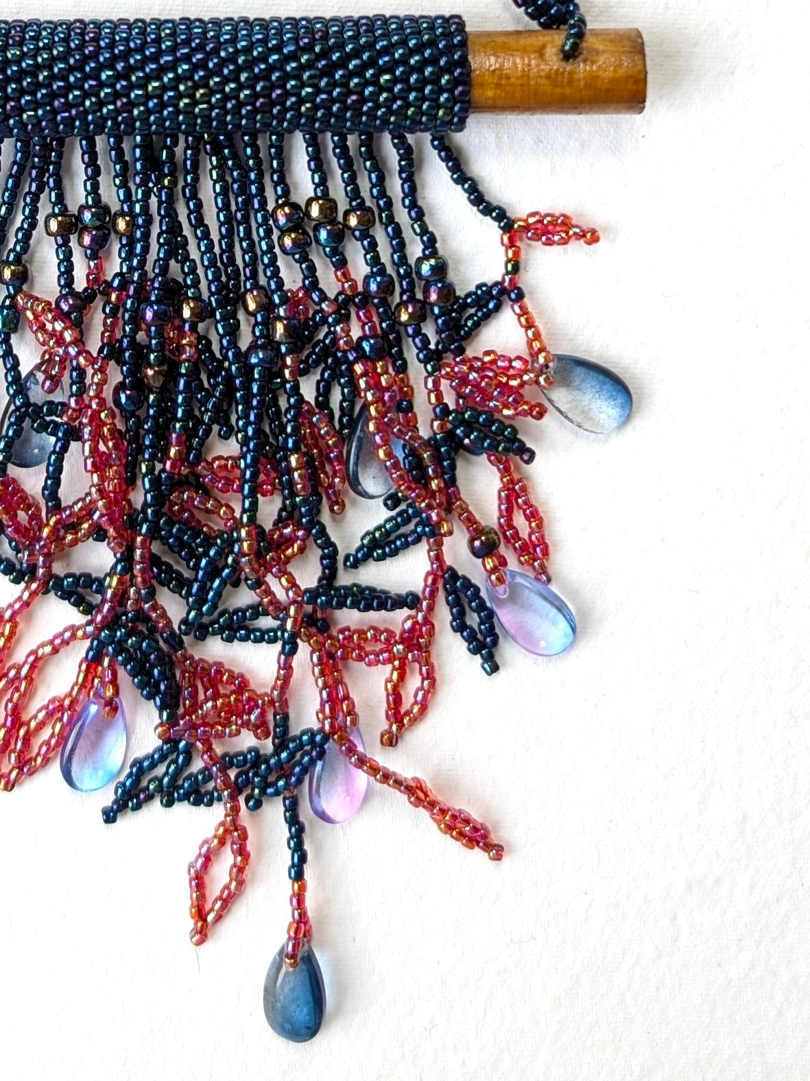 Amaya Handmade Beaded Necklace Blue Pink