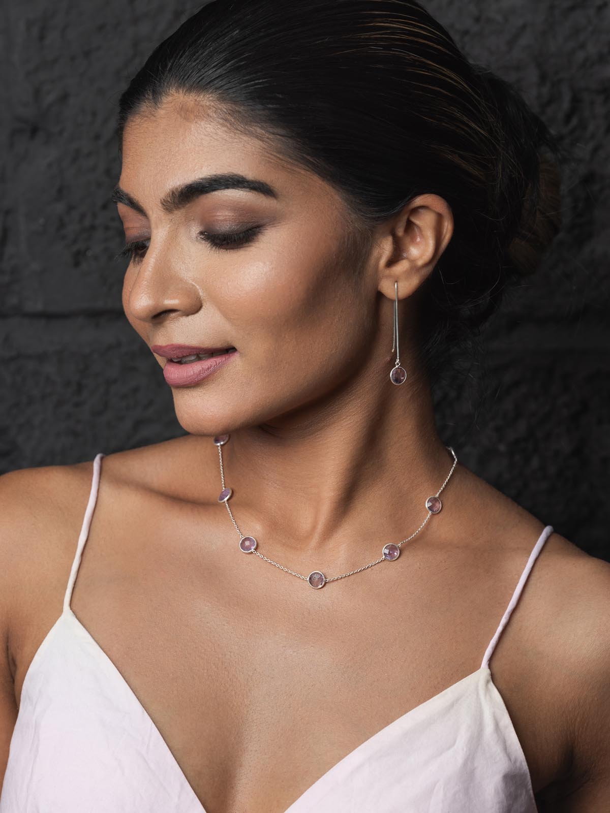 Constellation Amethyst Necklace and Earrings