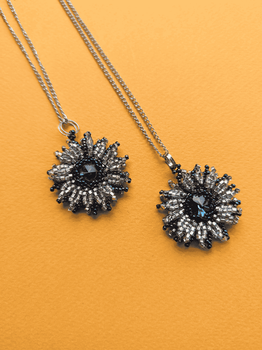 Handmade Beaded Blue Crystal