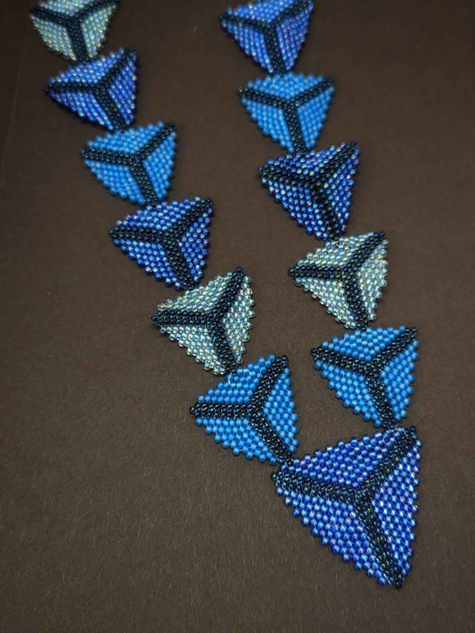Must Have Blue Handcrafted Bead Woven Triangle Necklace Purple