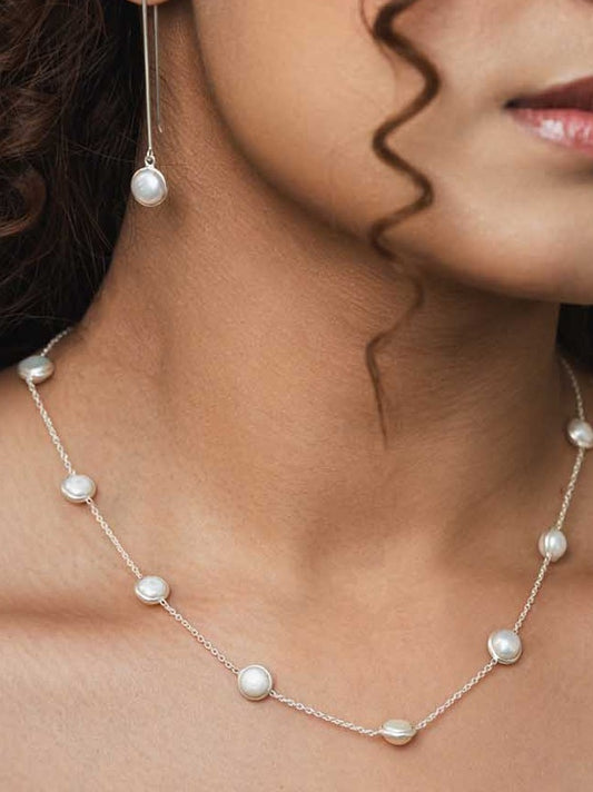 Silver 92.5 Pearl Necklace