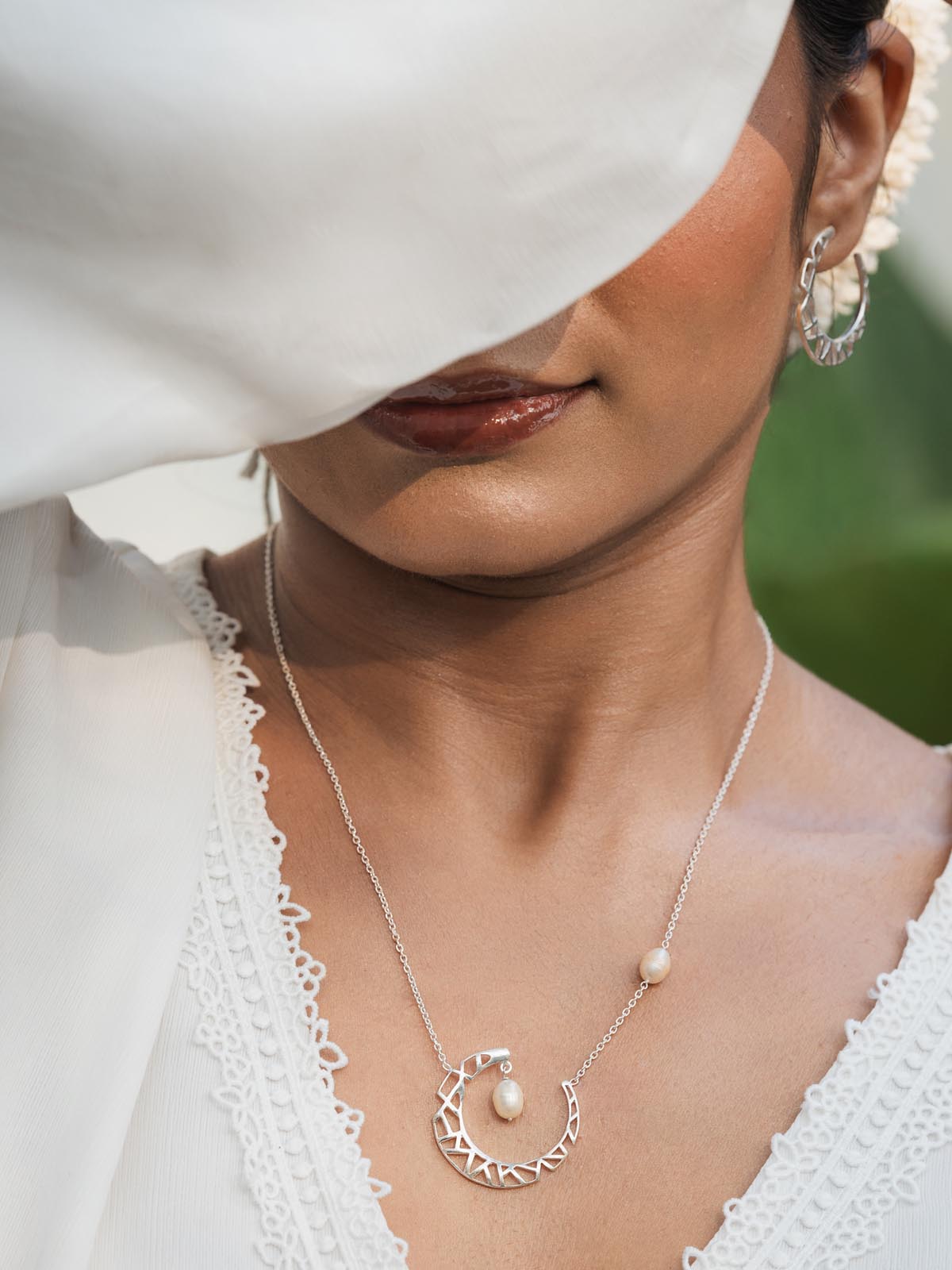 CrescentShine Necklace + Earrings