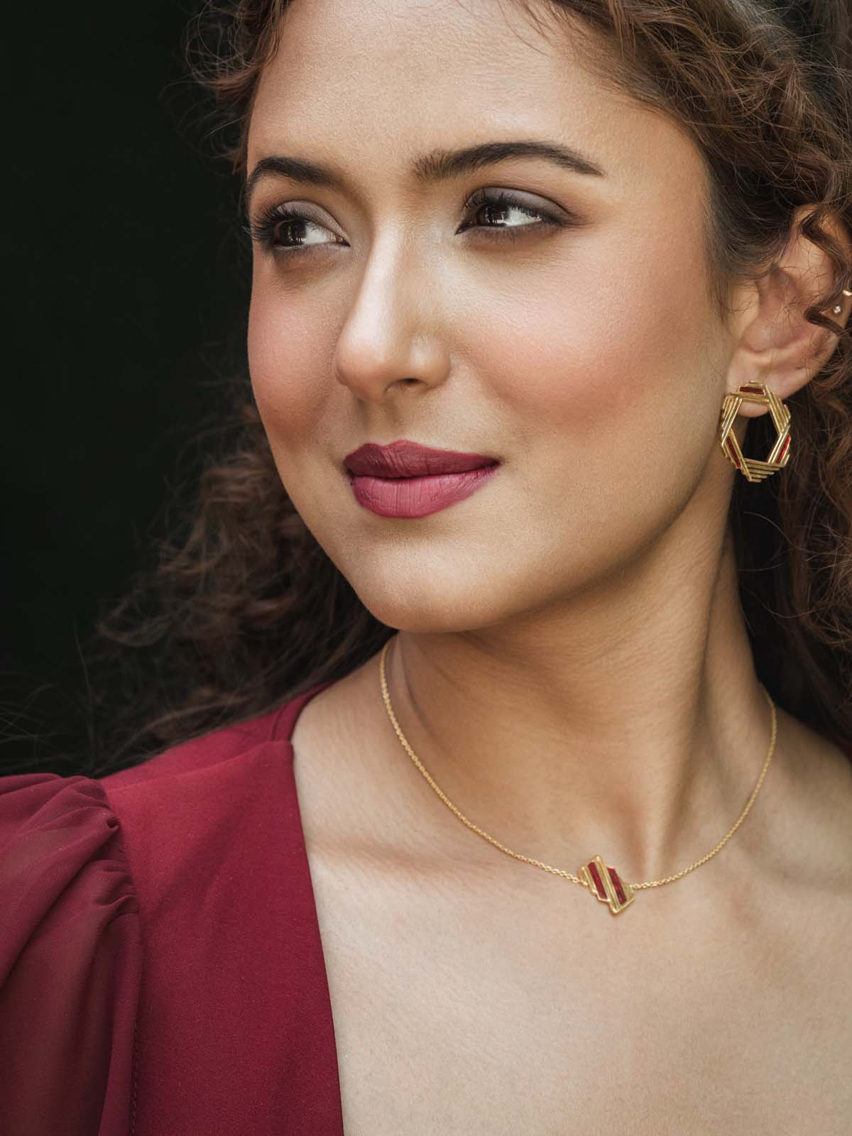 EmberGlow Necklace + Earrings