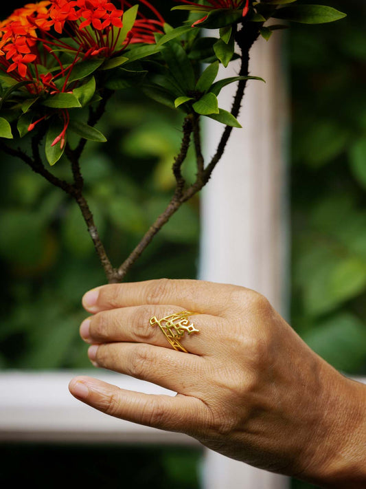 Ira Handcrafted 92.5 Sterling Silver Ring 22kt Gold Plated