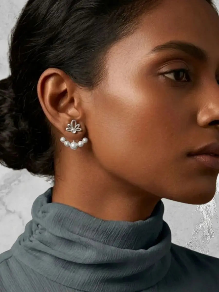 Mogra Valli Silver Earrings
