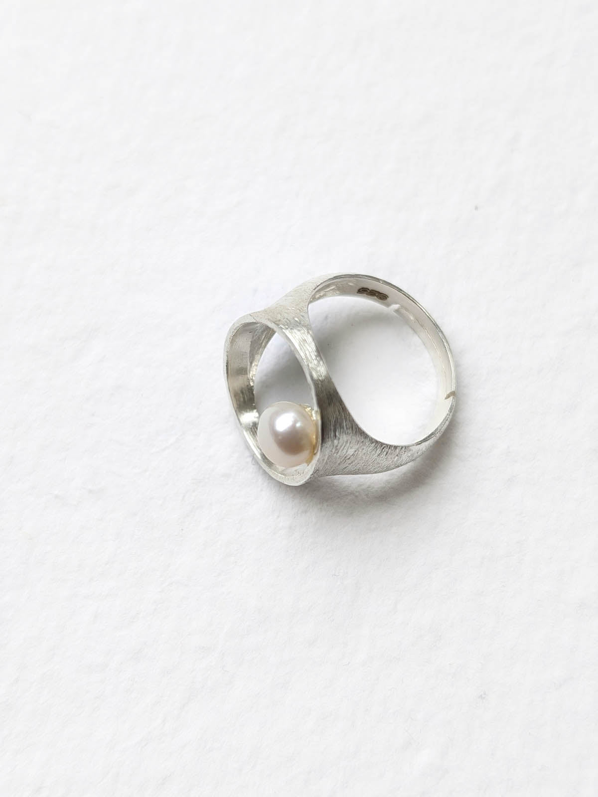 MoonStruck Ring 92.5 Sterling Silver Pearl White