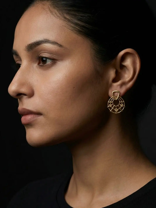 Gold Plated silver floral earrings