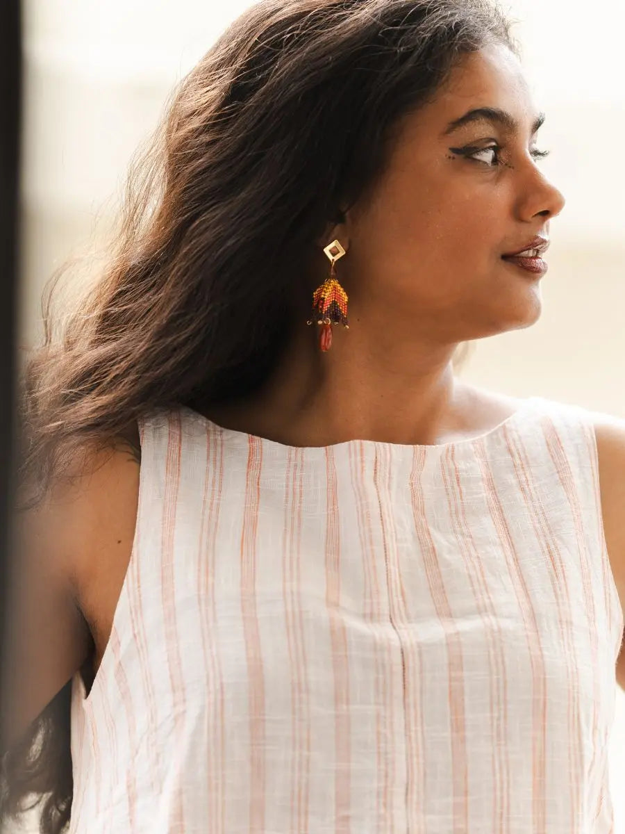 Red Jhumka Earrings
