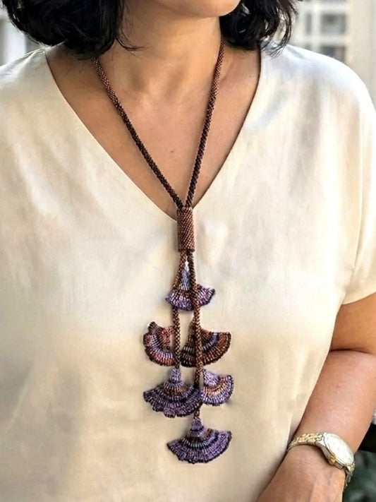 Raya Cascade Lariat Beaded Necklace