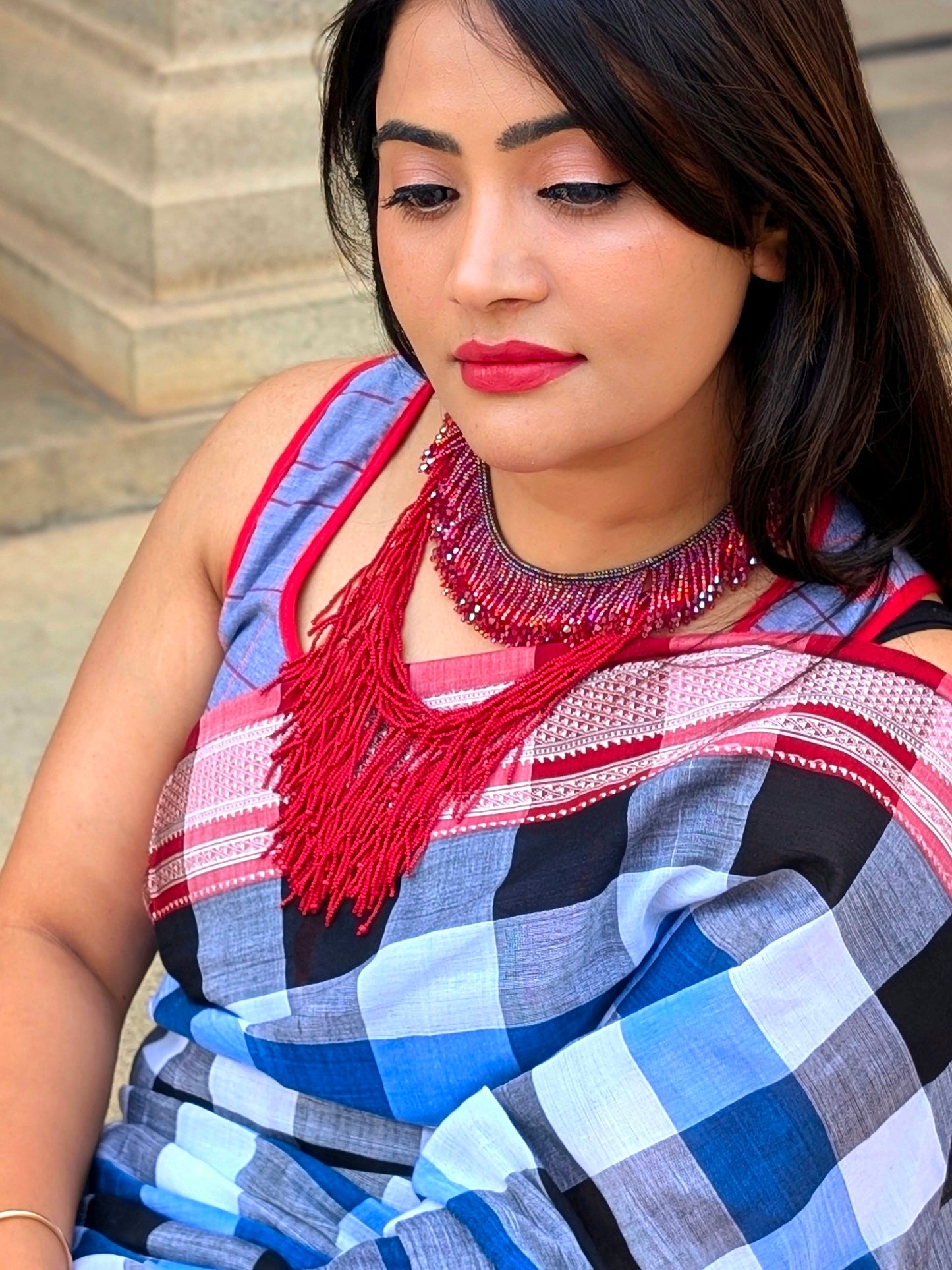 Ruby Rush Handmade Beaded Necklace Red Pink