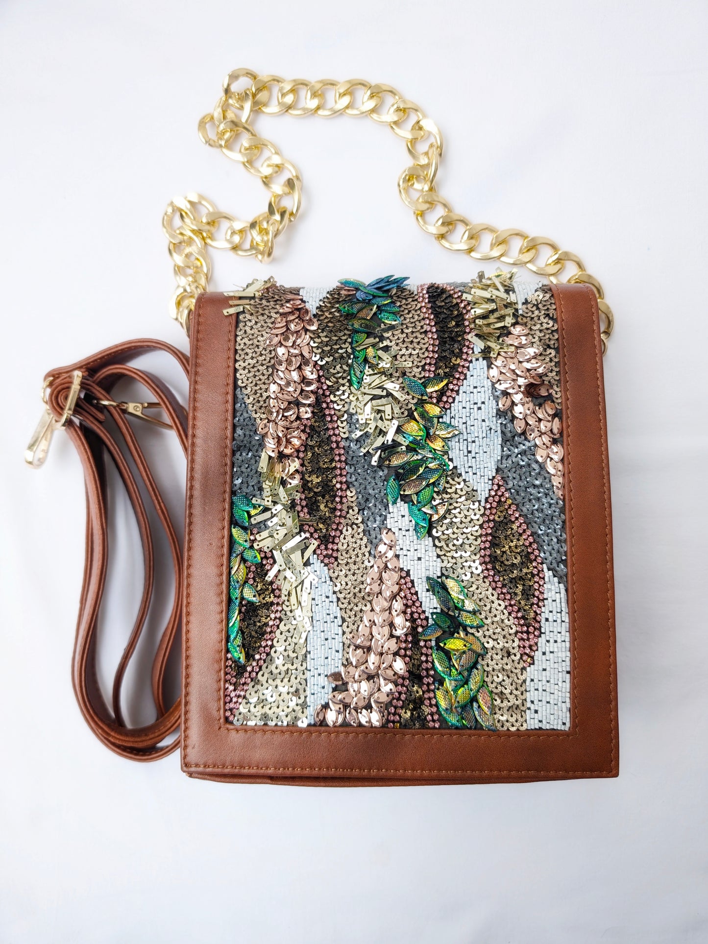Tan Shimmering Sands Leather Bag