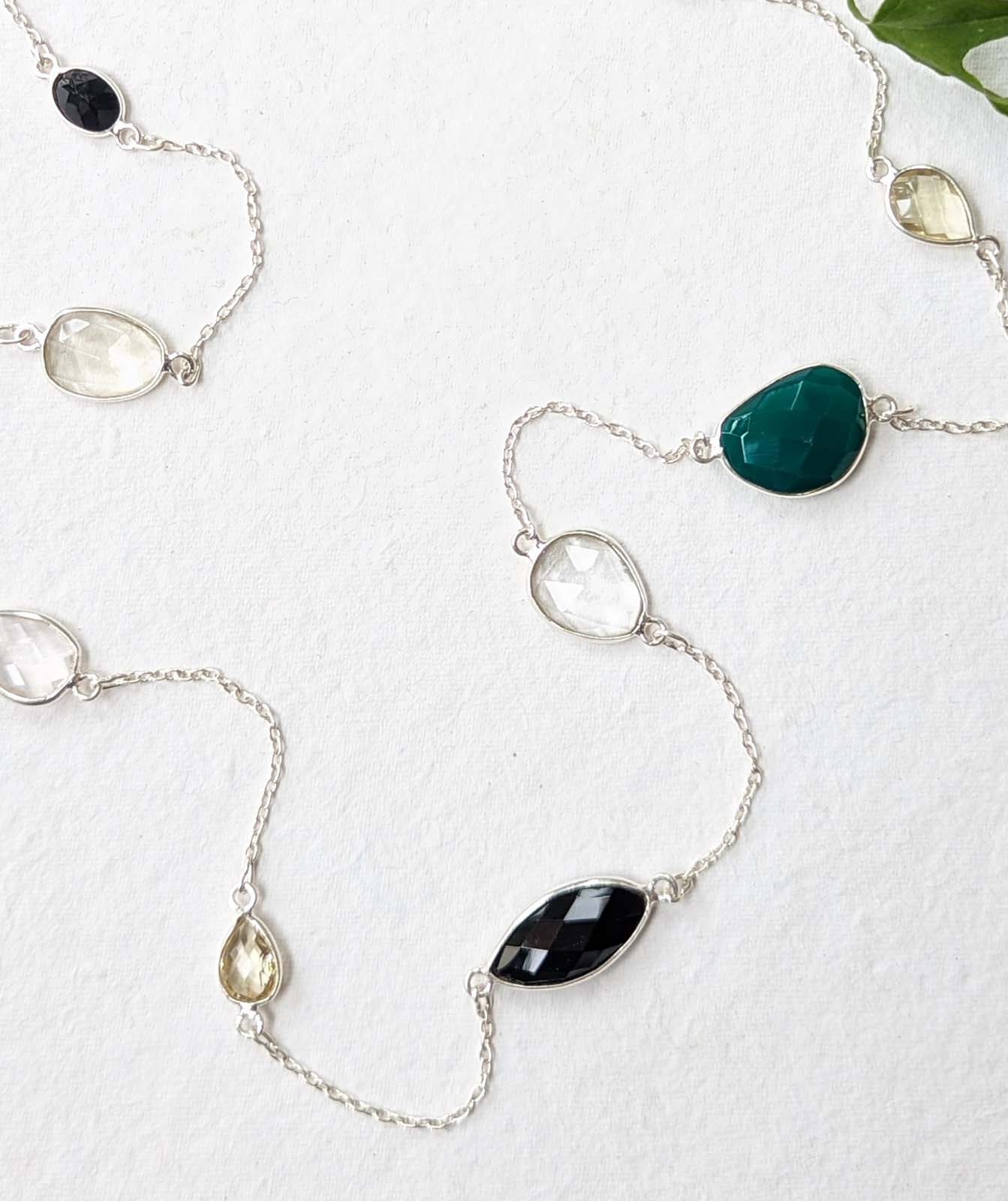 Silver 92.5 Gemstone Necklace