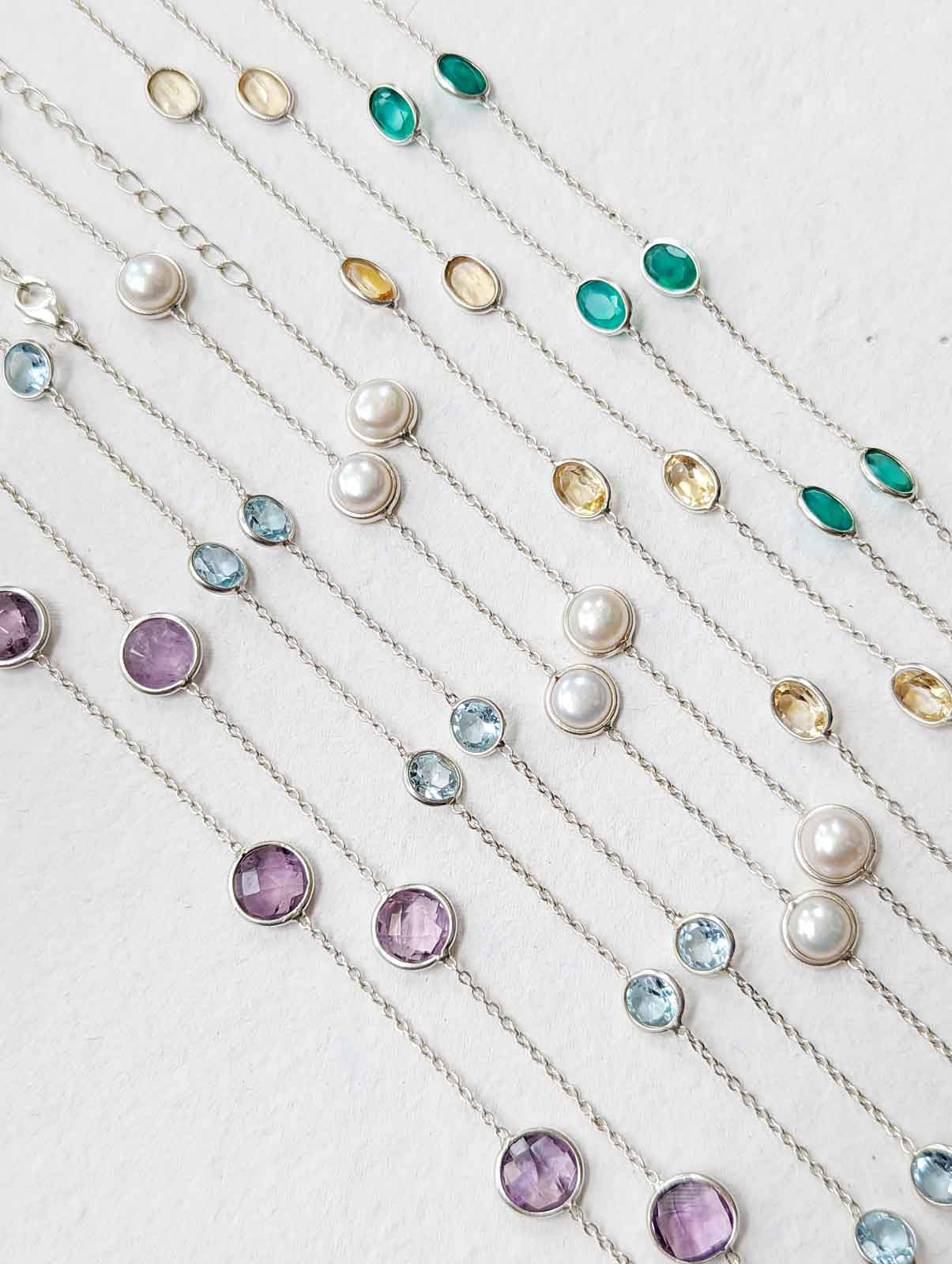 Silver 92.5 Green Onyx Necklace