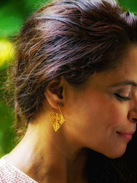 Swara Statement Silver Earrings