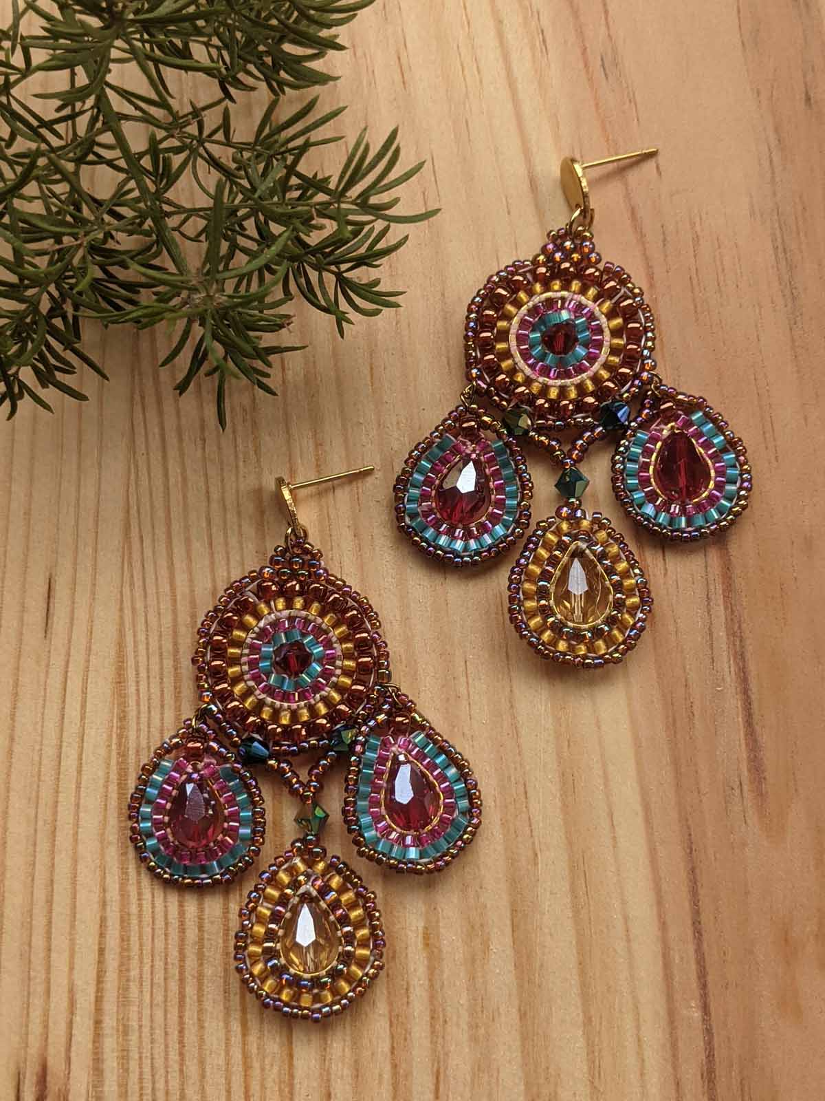 Ahana Chandeliar Beaded Earrings