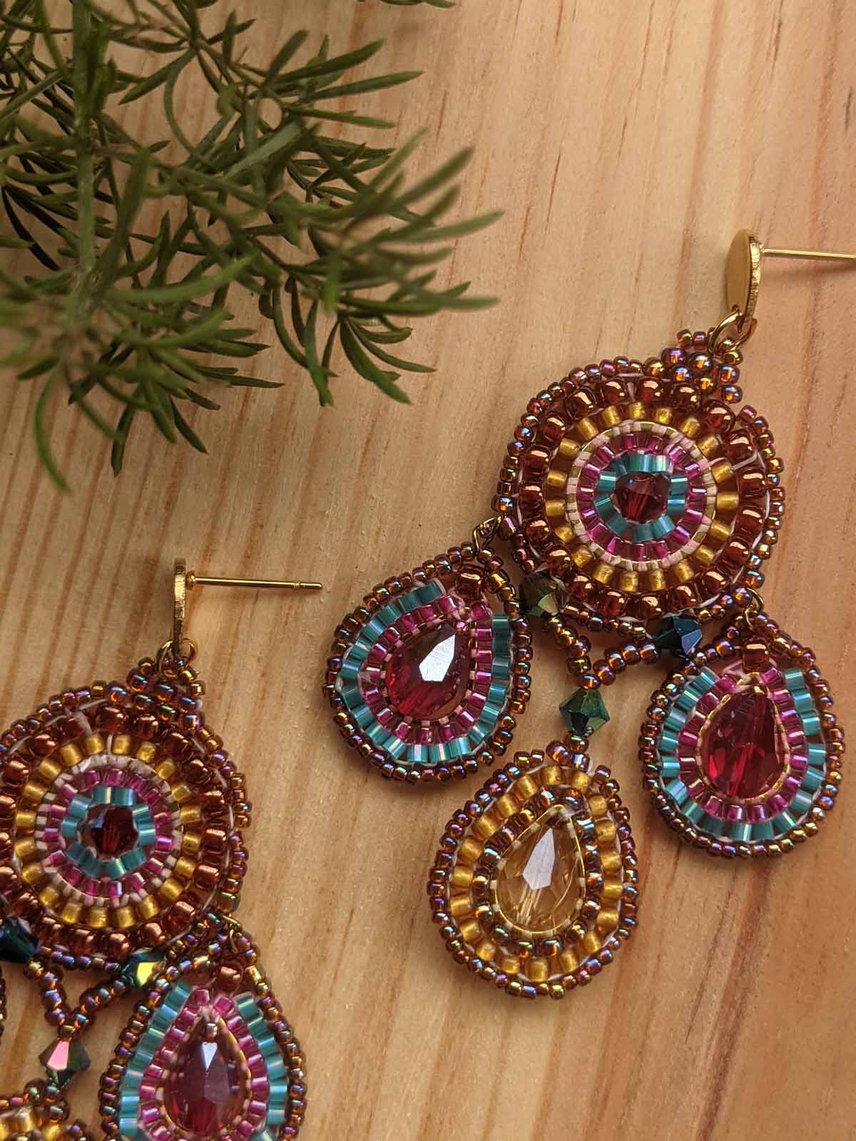 Ahana Chandeliar Beaded Earrings
