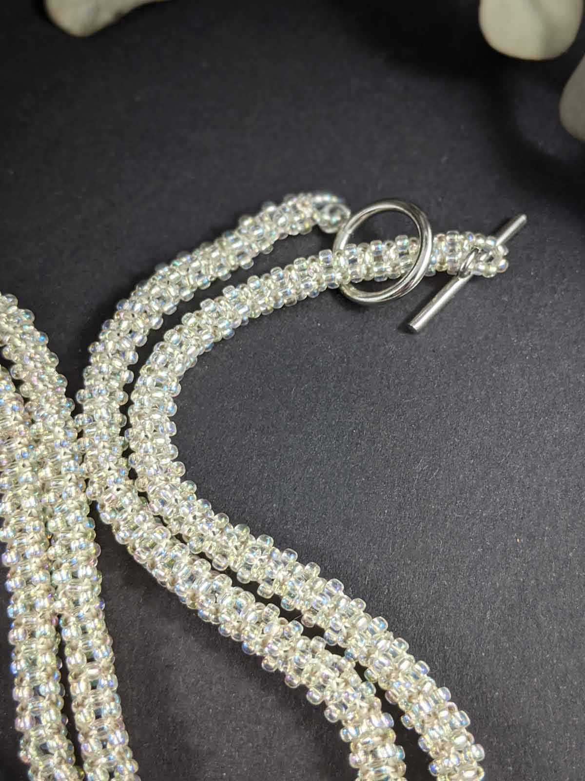 Aria in White Necklace - White & Yellow Handmade Beaded Necklace