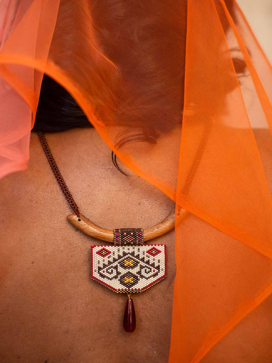 Handmade Beaded Miyuki Delica Beads Toho Beads Wood Component Agate Drop Brass Clasp Cream Chocolate Brown Dark Red Squash Bronze