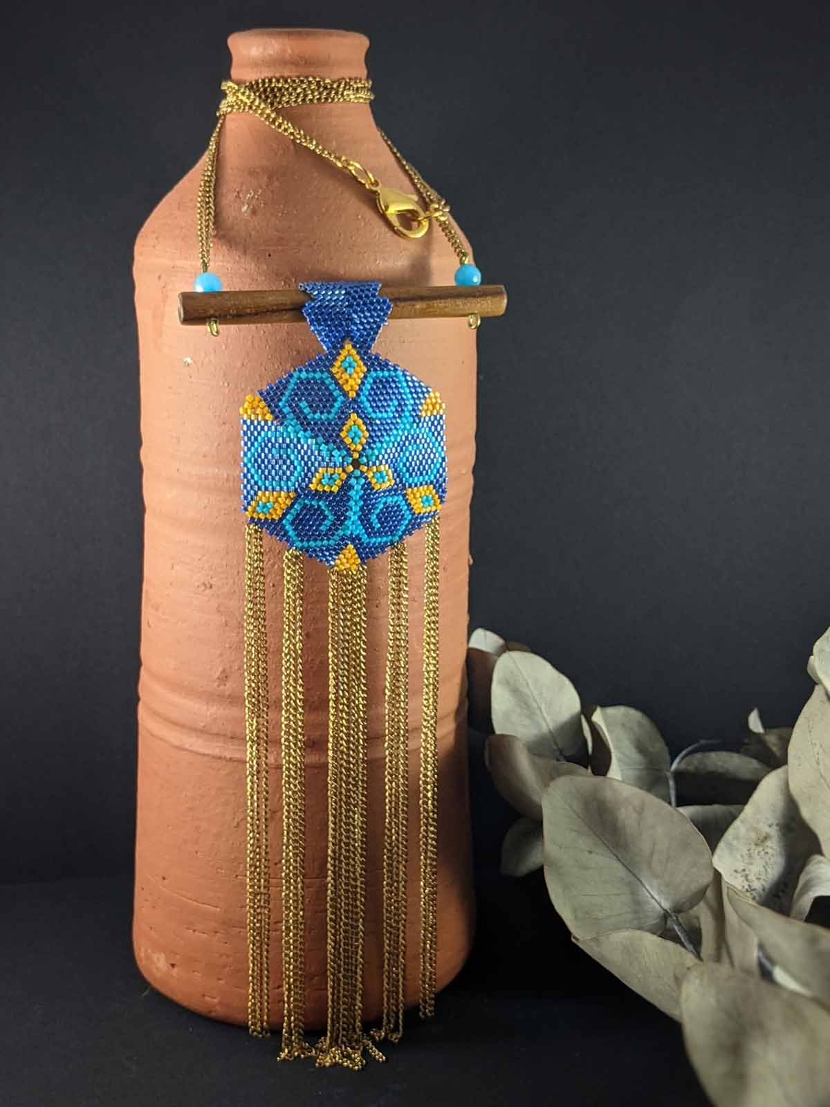 Zara in Blue Handmade Beaded Necklace