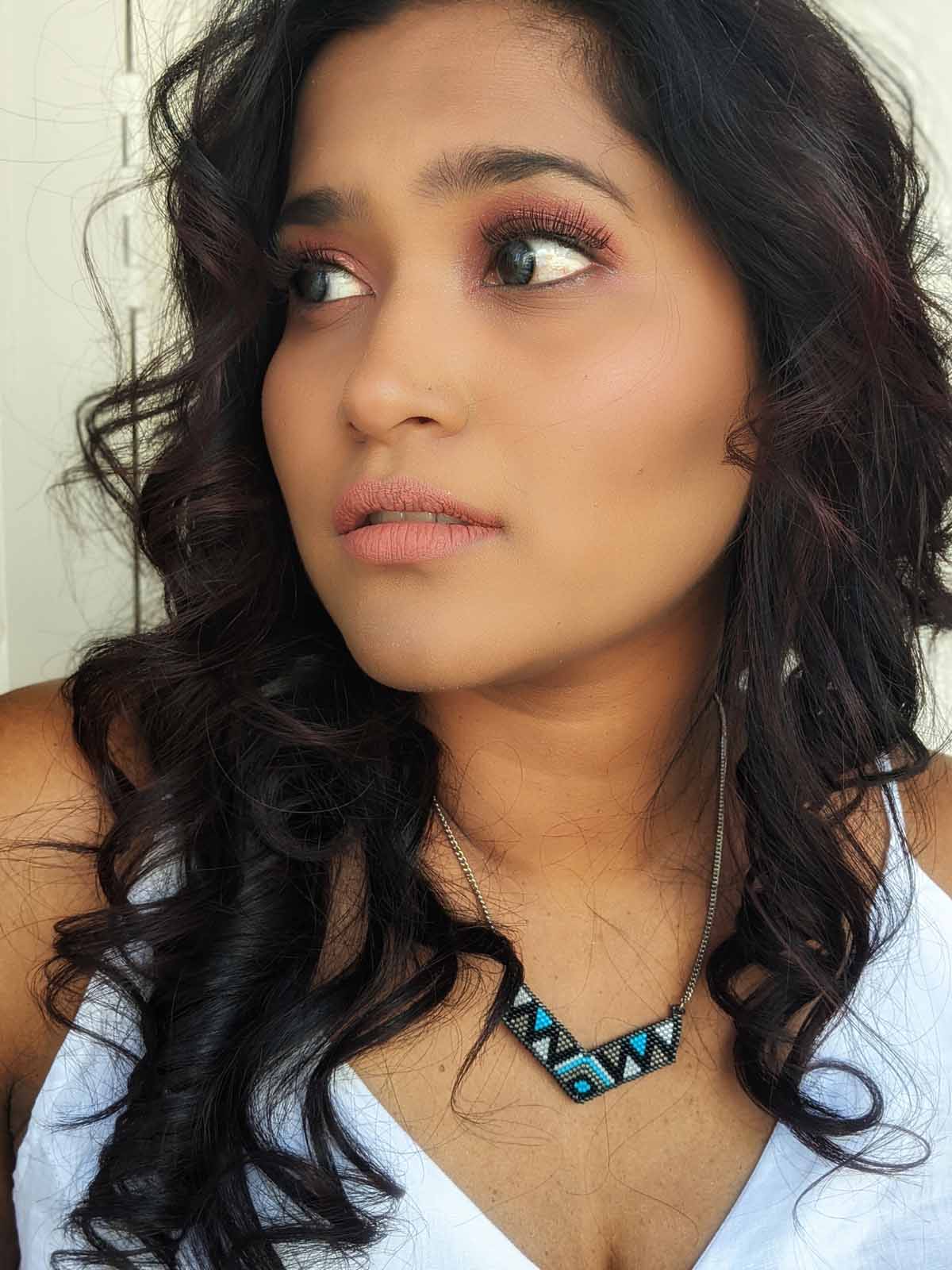 The V Necklace in Black & Turquoise