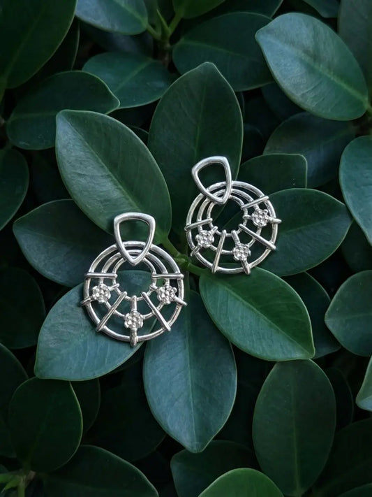 92.5 silver floral earrings