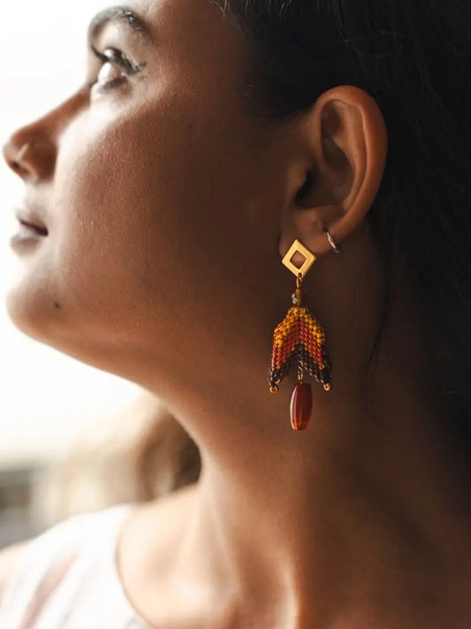 Red Jhumka Earrings