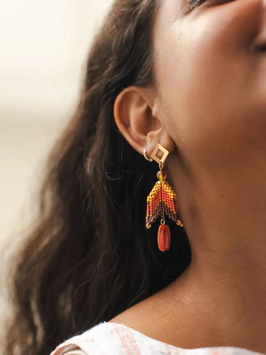 Red Jhumka Earrings