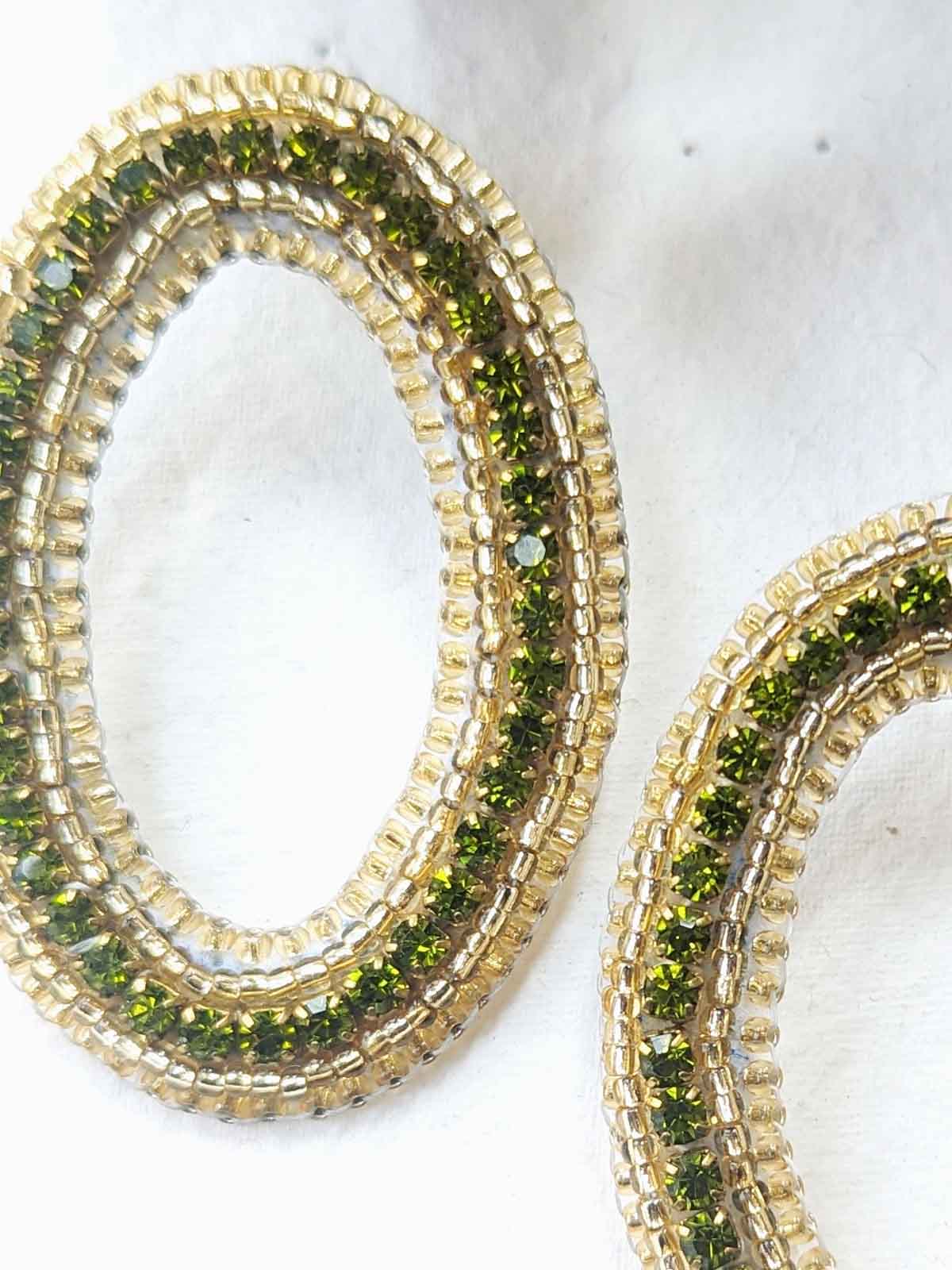 Oval Lime Green Earrings