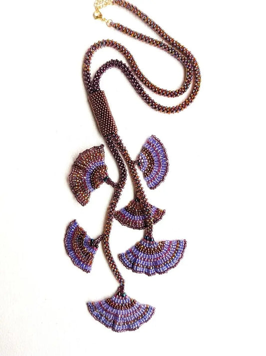 Raya Cascade Lariat Beaded Necklace