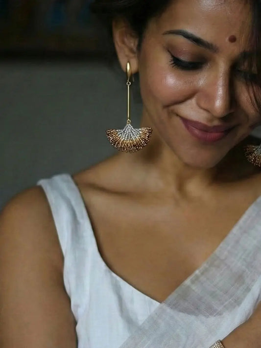 Rang Gold Beaded Earrings