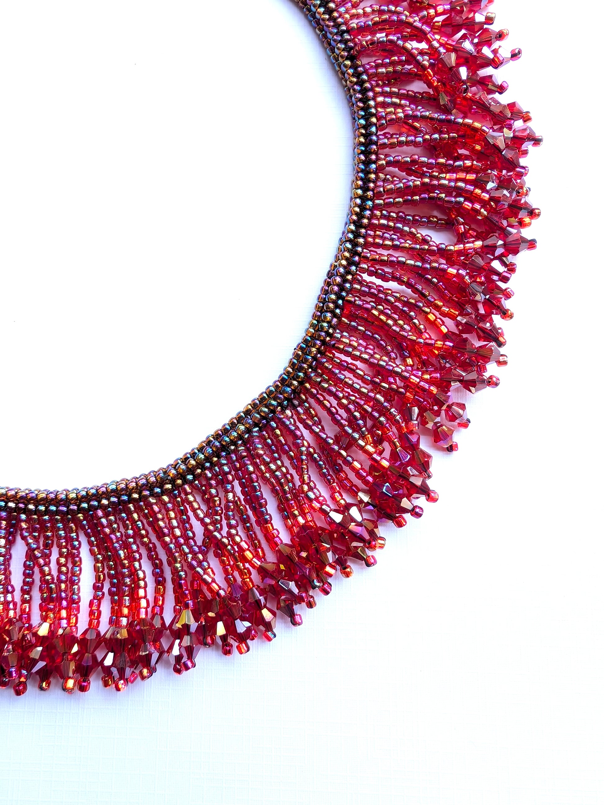 Ruby Rush Handmade Beaded Necklace