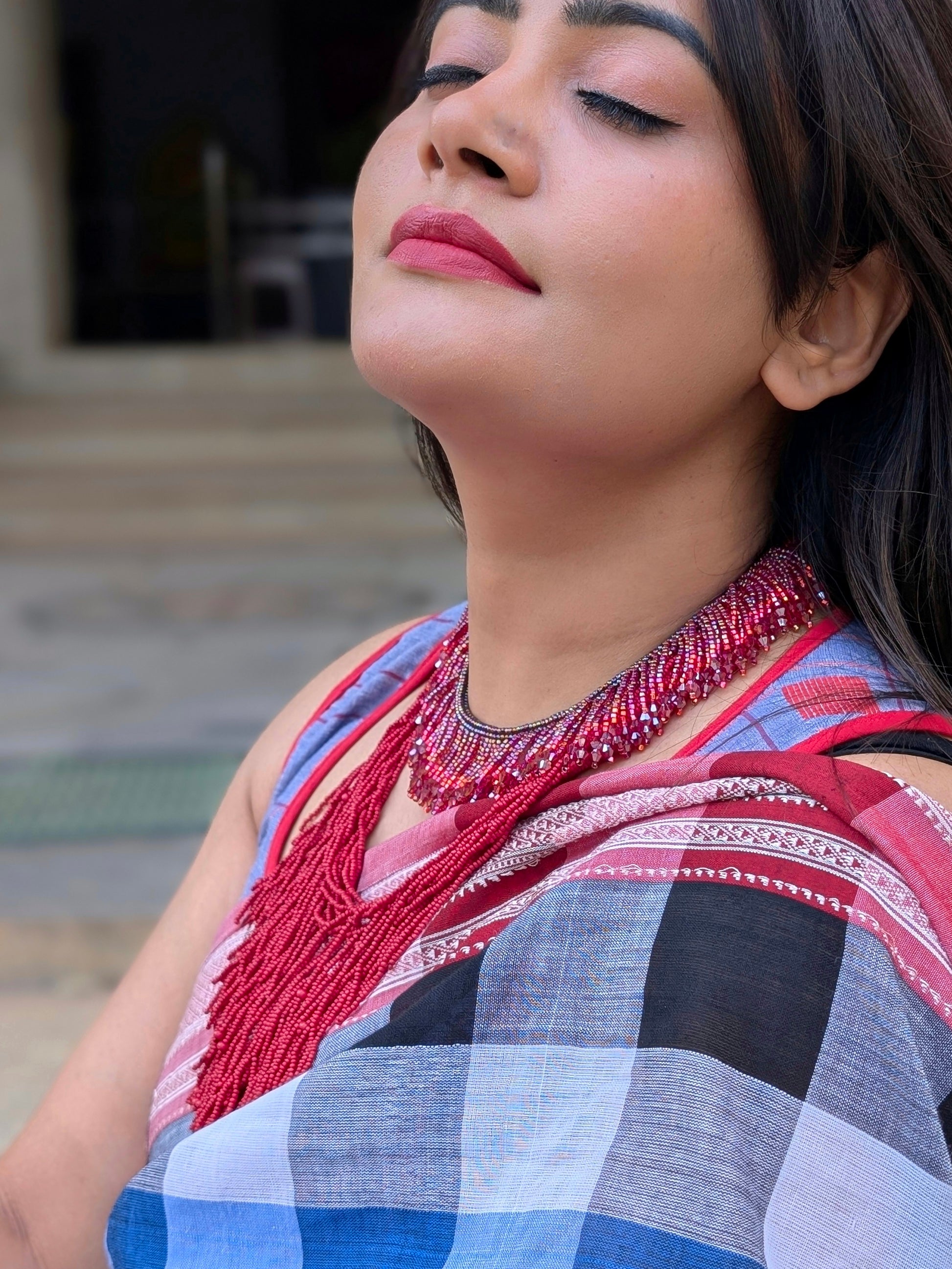 Ruby Rush Handmade Beaded Necklace