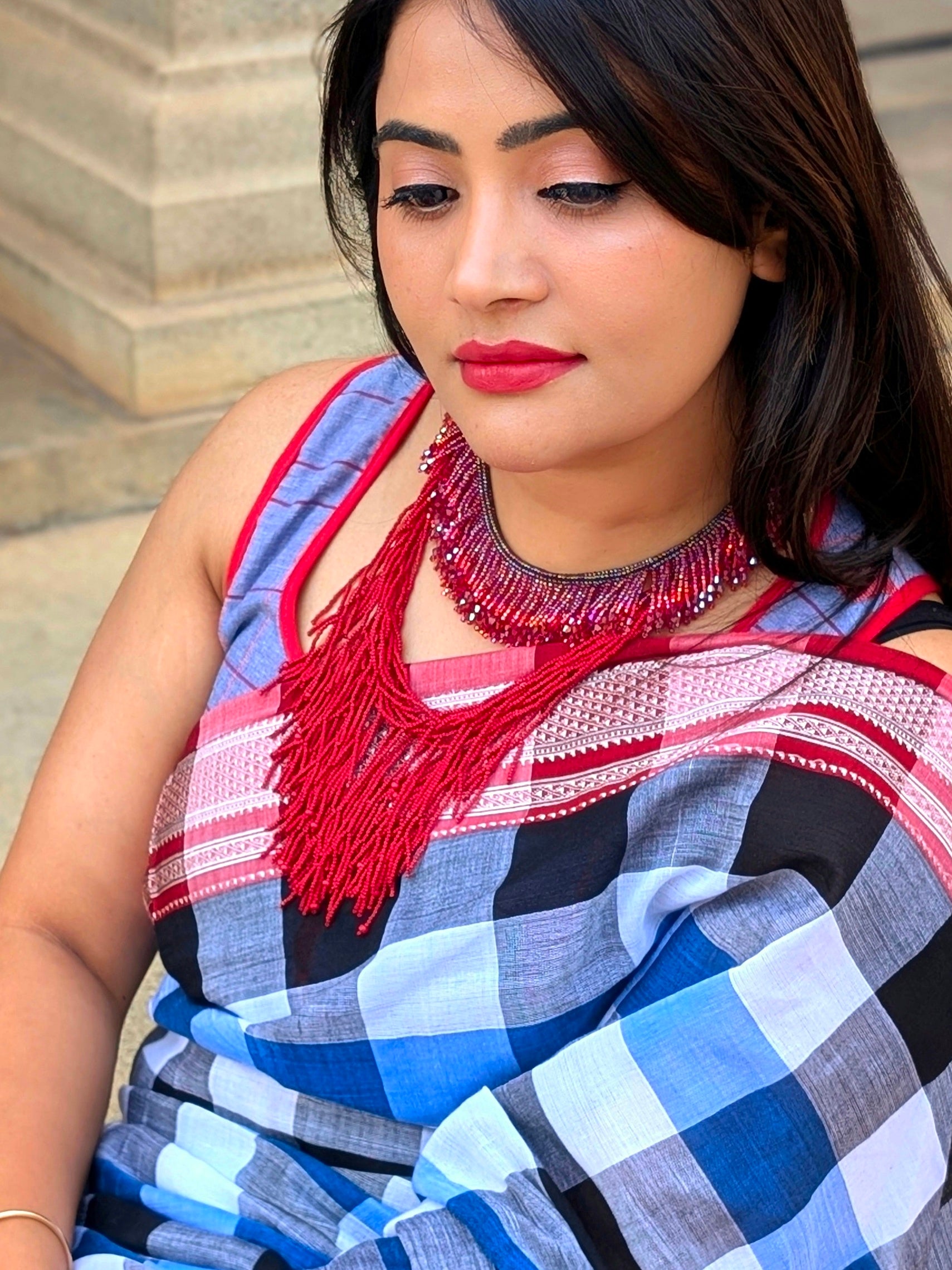 Ruby Rush Handmade Beaded Necklace