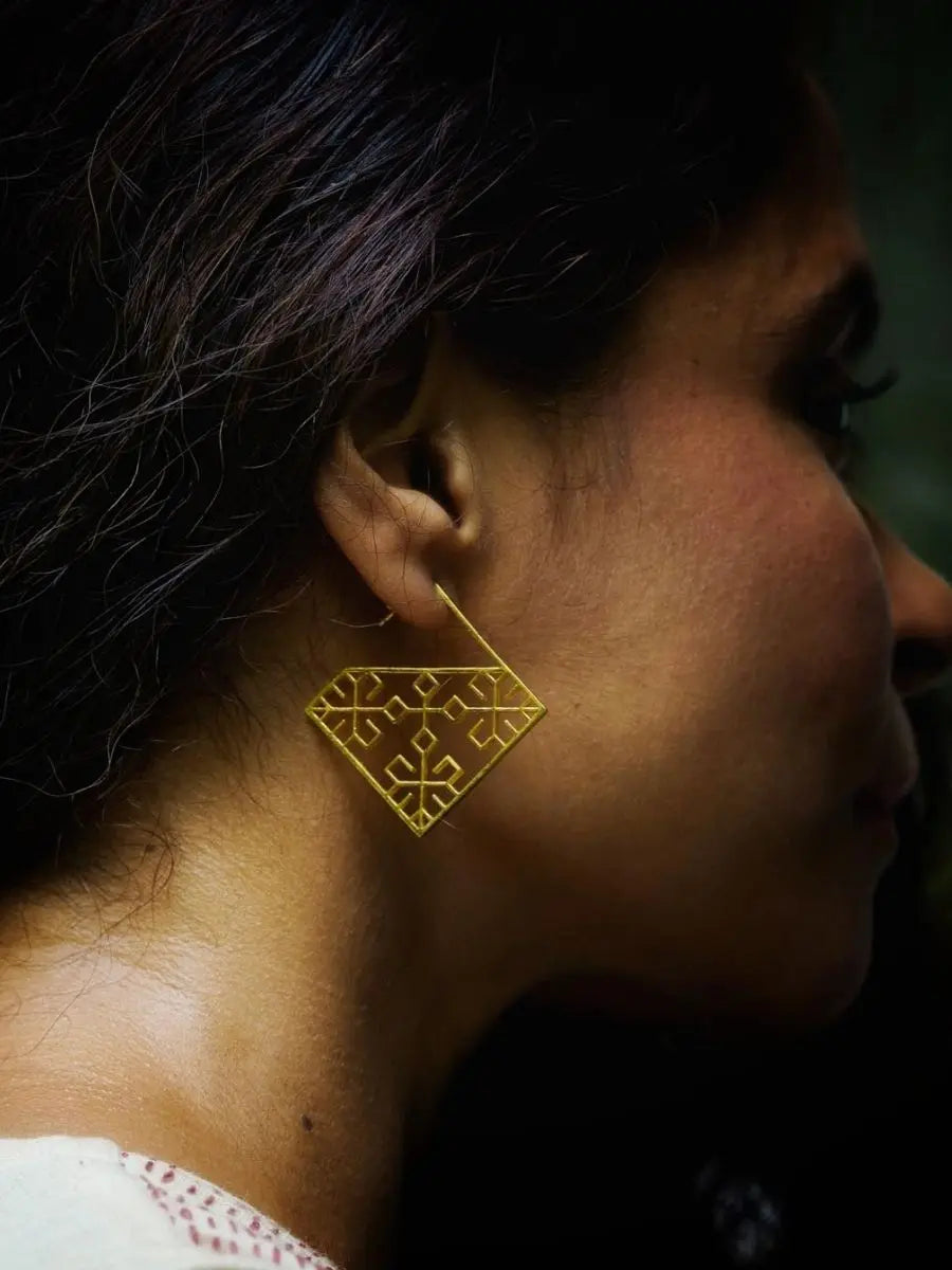 Swara Statement Silver Earrings