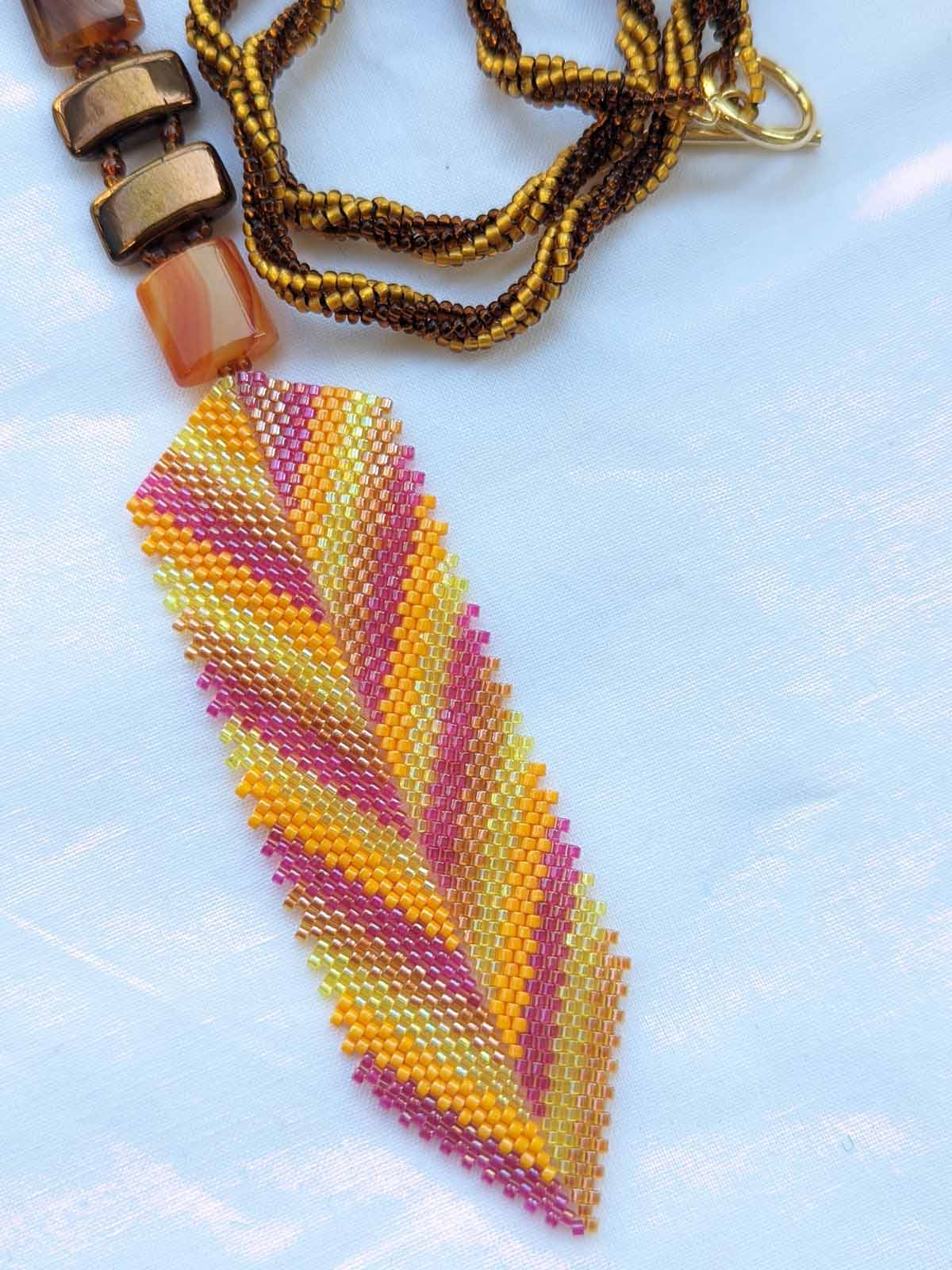 Aztec Arrowhead Handmade Beaded Necklace