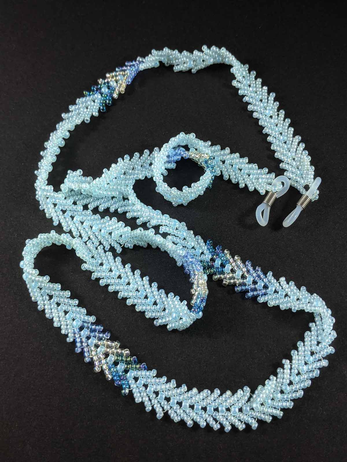 Handmade Beaded Eyeglass Rope - Icy Blue